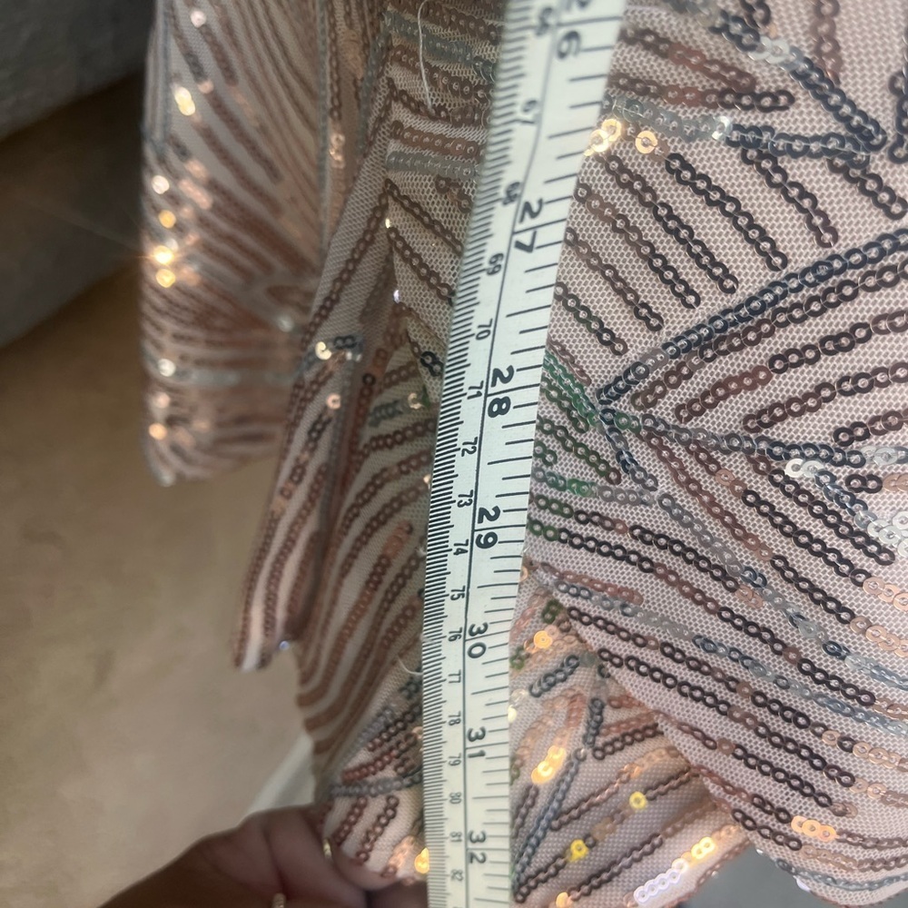 Hello Molly One-Shoulder Sequin Dress in Rose Gold - Picture 6 of 8